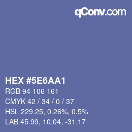 Color code: HEX #5E6AA1 | qconv.com