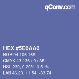 Color code: HEX #5E6AA6 | qconv.com