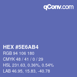 カラーコード: HEX #5E6AB4 | qconv.com