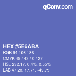Color code: HEX #5E6ABA | qconv.com