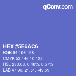 Color code: HEX #5E6AC6 | qconv.com