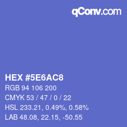 Color code: HEX #5E6AC8 | qconv.com