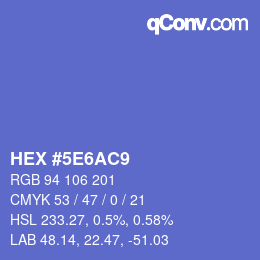 Color code: HEX #5E6AC9 | qconv.com
