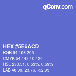 Color code: HEX #5E6ACD | qconv.com