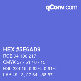 Color code: HEX #5E6AD9 | qconv.com