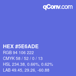 Código de color: HEX #5E6ADE | qconv.com