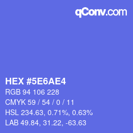 Color code: HEX #5E6AE4 | qconv.com