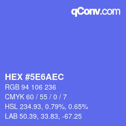 カラーコード: HEX #5E6AEC | qconv.com