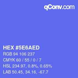 Color code: HEX #5E6AED | qconv.com