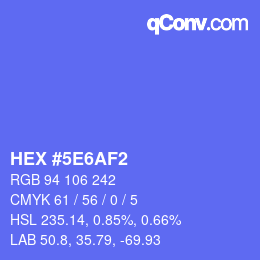 カラーコード: HEX #5E6AF2 | qconv.com