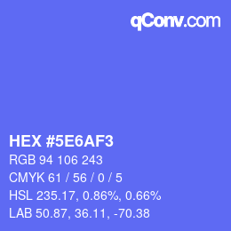 Color code: HEX #5E6AF3 | qconv.com