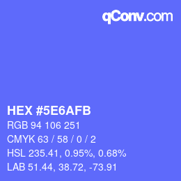 カラーコード: HEX #5E6AFB | qconv.com