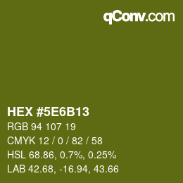 カラーコード: HEX #5E6B13 | qconv.com