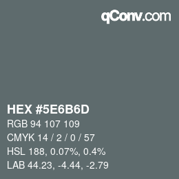 Color code: HEX #5E6B6D | qconv.com