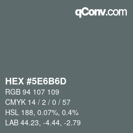 Color code: HEX #5E6B6D | qconv.com