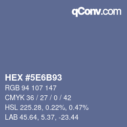 Color code: HEX #5E6B93 | qconv.com