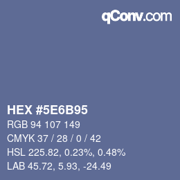 Color code: HEX #5E6B95 | qconv.com