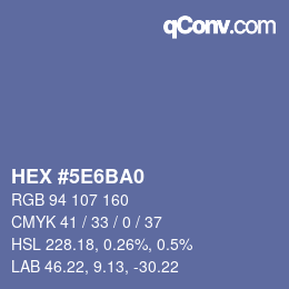 Color code: HEX #5E6BA0 | qconv.com