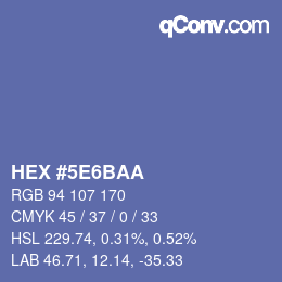 Farbcode: HEX #5E6BAA | qconv.com
