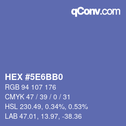 颜色代码: HEX #5E6BB0 | qconv.com