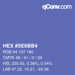 カラーコード: HEX #5E6BB4 | qconv.com
