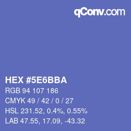 Farbcode: HEX #5E6BBA | qconv.com