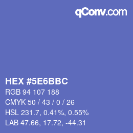 Farbcode: HEX #5E6BBC | qconv.com