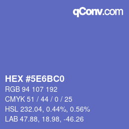 カラーコード: HEX #5E6BC0 | qconv.com