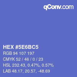 Color code: HEX #5E6BC5 | qconv.com