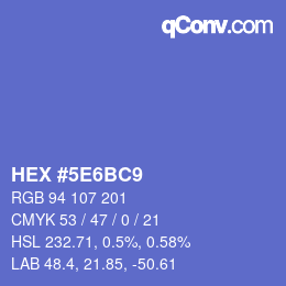 カラーコード: HEX #5E6BC9 | qconv.com