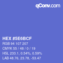 Color code: HEX #5E6BCF | qconv.com