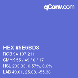 カラーコード: HEX #5E6BD3 | qconv.com