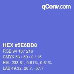 Color code: HEX #5E6BD8 | qconv.com