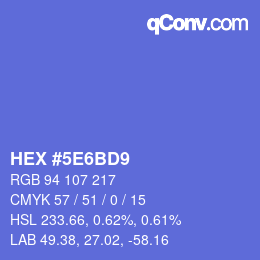 カラーコード: HEX #5E6BD9 | qconv.com