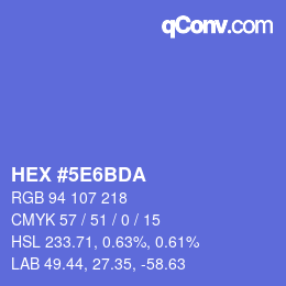 カラーコード: HEX #5E6BDA | qconv.com