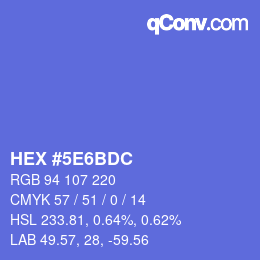 カラーコード: HEX #5E6BDC | qconv.com
