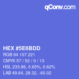 カラーコード: HEX #5E6BDD | qconv.com