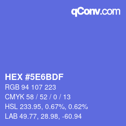 カラーコード: HEX #5E6BDF | qconv.com