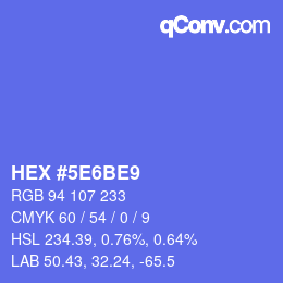 カラーコード: HEX #5E6BE9 | qconv.com