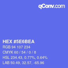 カラーコード: HEX #5E6BEA | qconv.com