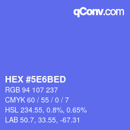 Color code: HEX #5E6BED | qconv.com