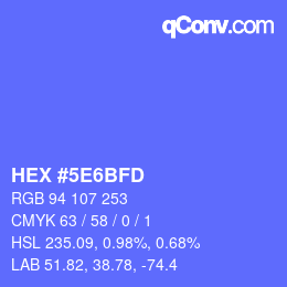 カラーコード: HEX #5E6BFD | qconv.com