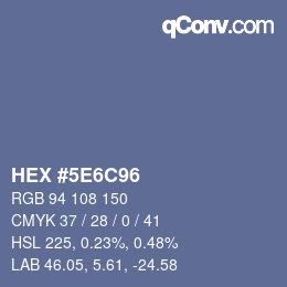 Color code: HEX #5E6C96 | qconv.com