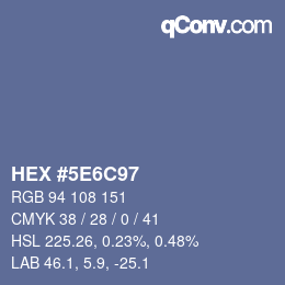 Color code: HEX #5E6C97 | qconv.com