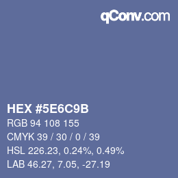 Color code: HEX #5E6C9B | qconv.com