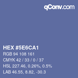 Color code: HEX #5E6CA1 | qconv.com