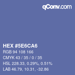 カラーコード: HEX #5E6CA6 | qconv.com
