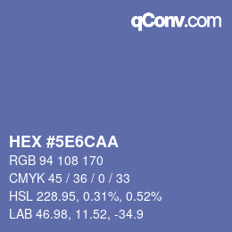 Color code: HEX #5E6CAA | qconv.com