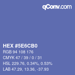 Color code: HEX #5E6CB0 | qconv.com