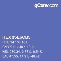 Color code: HEX #5E6CB5 | qconv.com